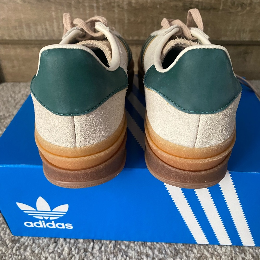 adidas White and Green Athletic Shoes - Picture 3 of 6